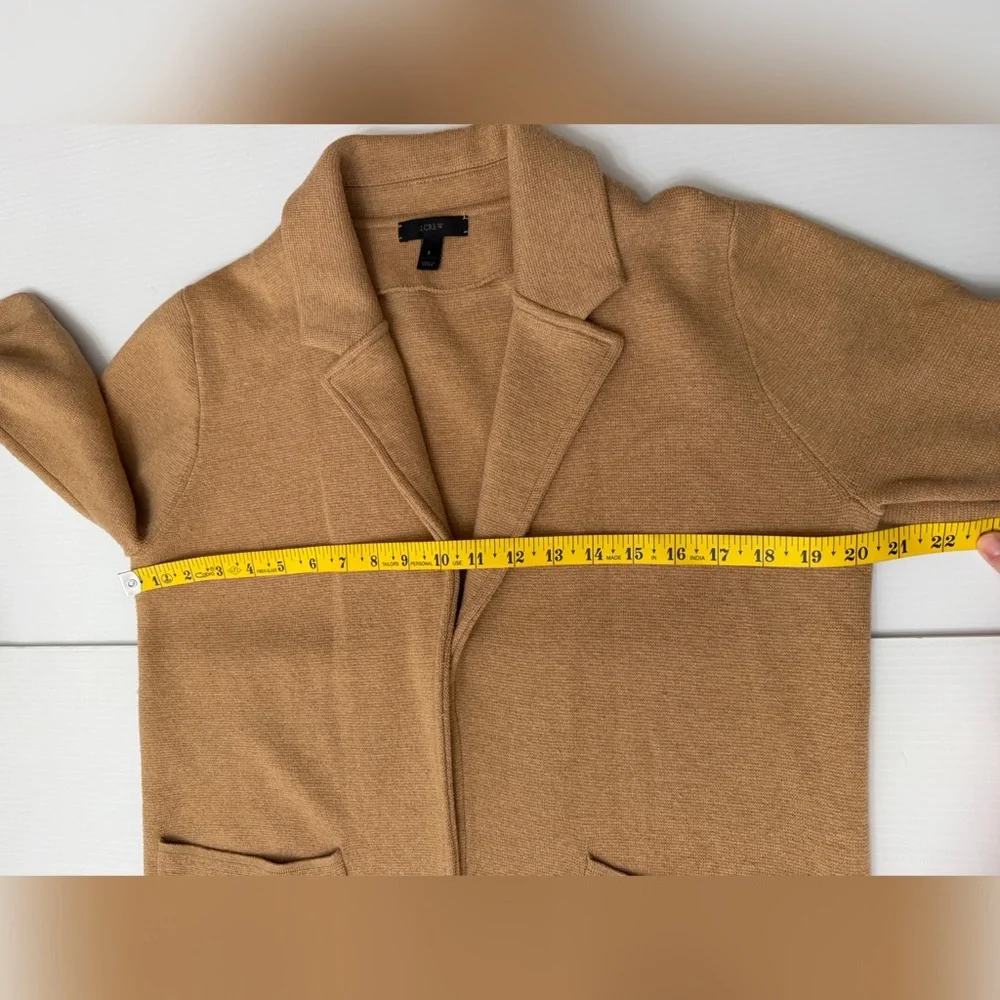 J. Crew Camel Sophie Open Front Sweater Blazer Cardigan - S